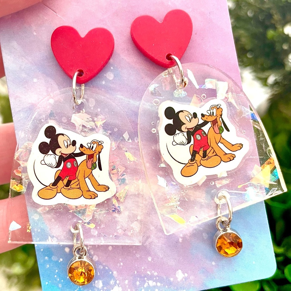 Mickey Mouse Acrylic Dangle Earrings